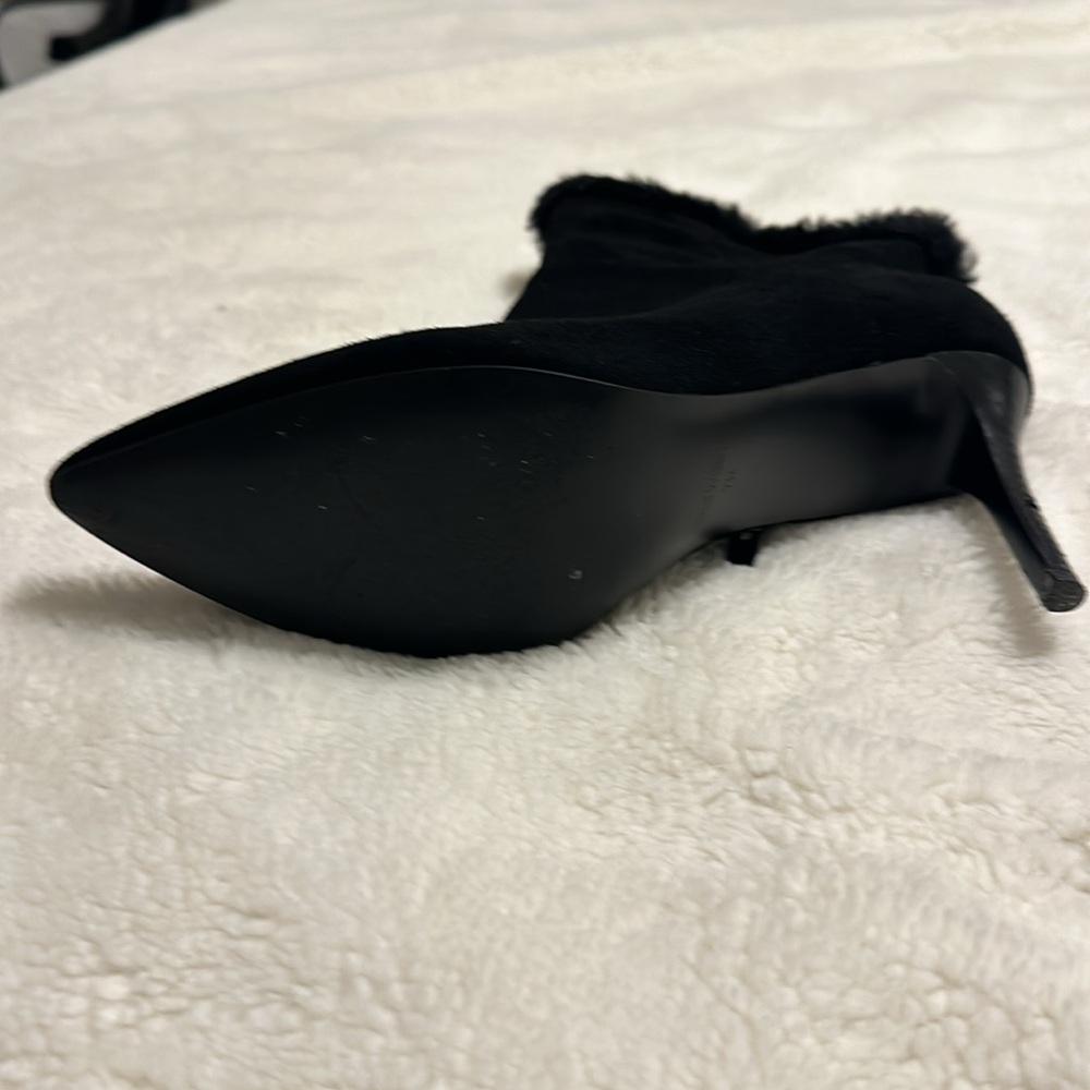 Nine West Womens Fhani Black Suede Ankle Boots Shoes 7 Medium - Picture 6 of 7